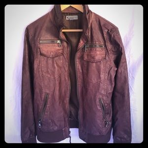 Faux Vegan Leather Bomber Jacket Urban Outfitters